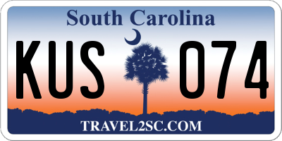 SC license plate KUS074