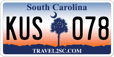 SC license plate KUS078