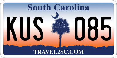 SC license plate KUS085