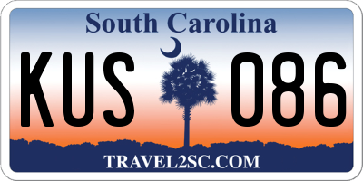 SC license plate KUS086