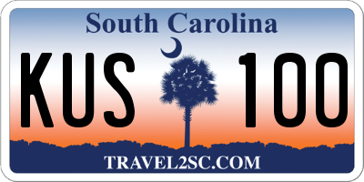SC license plate KUS100