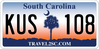 SC license plate KUS108