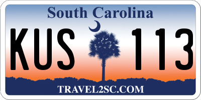SC license plate KUS113