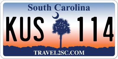 SC license plate KUS114