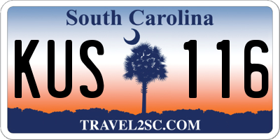 SC license plate KUS116