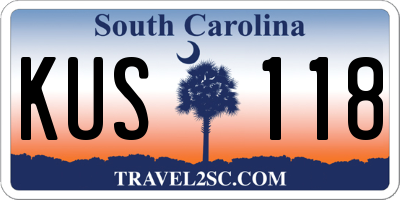 SC license plate KUS118
