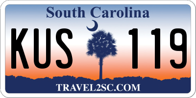 SC license plate KUS119
