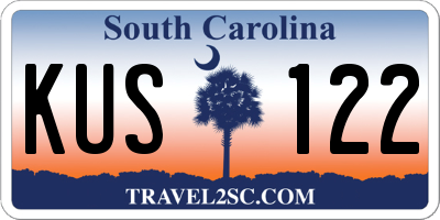 SC license plate KUS122