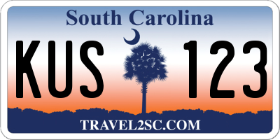 SC license plate KUS123