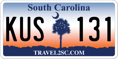 SC license plate KUS131