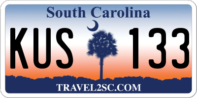 SC license plate KUS133