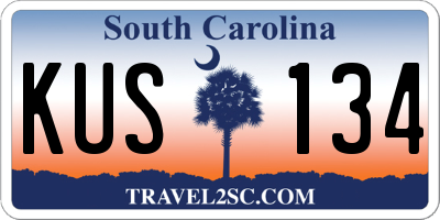 SC license plate KUS134