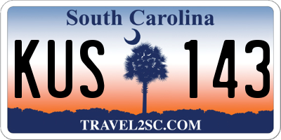 SC license plate KUS143