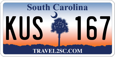 SC license plate KUS167