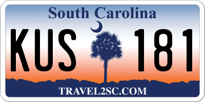 SC license plate KUS181