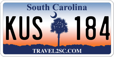 SC license plate KUS184