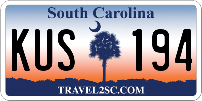 SC license plate KUS194