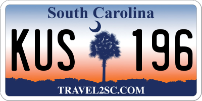 SC license plate KUS196