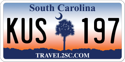 SC license plate KUS197