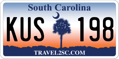 SC license plate KUS198