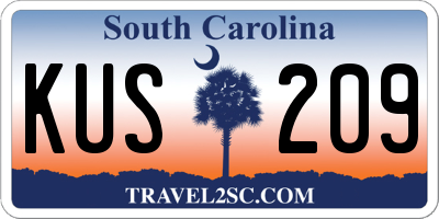 SC license plate KUS209