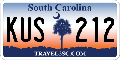 SC license plate KUS212