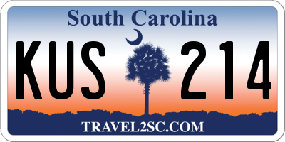 SC license plate KUS214
