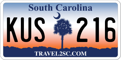 SC license plate KUS216
