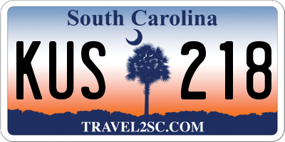 SC license plate KUS218