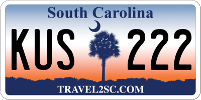 SC license plate KUS222