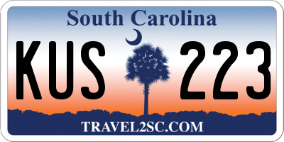 SC license plate KUS223
