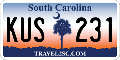 SC license plate KUS231