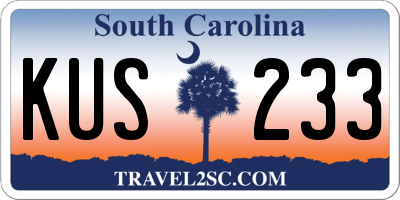 SC license plate KUS233