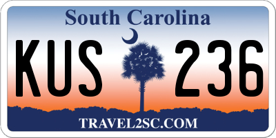 SC license plate KUS236