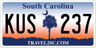 SC license plate KUS237