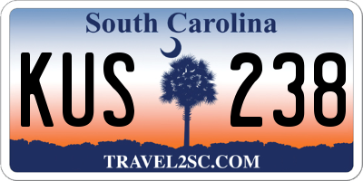 SC license plate KUS238