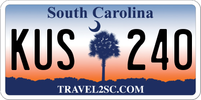 SC license plate KUS240