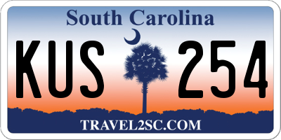 SC license plate KUS254