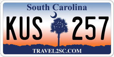 SC license plate KUS257