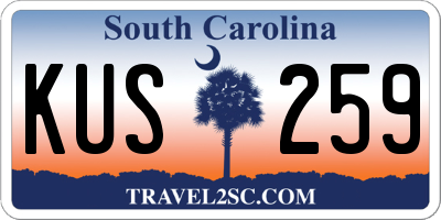 SC license plate KUS259