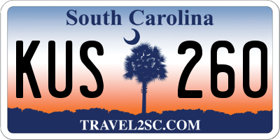 SC license plate KUS260