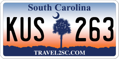 SC license plate KUS263