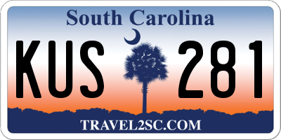 SC license plate KUS281