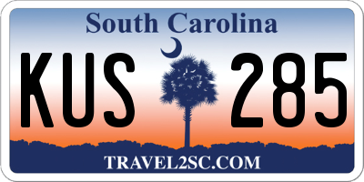 SC license plate KUS285