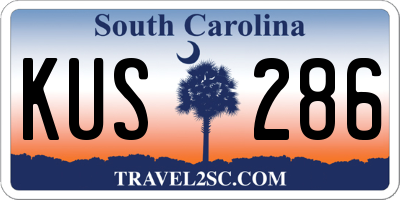 SC license plate KUS286