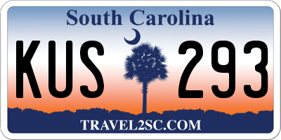SC license plate KUS293
