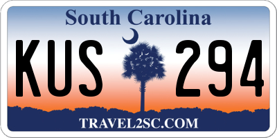 SC license plate KUS294