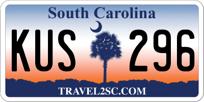 SC license plate KUS296