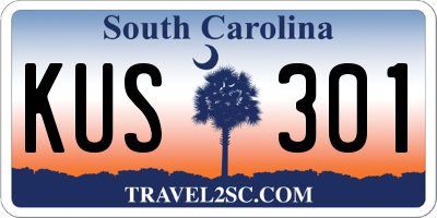 SC license plate KUS301