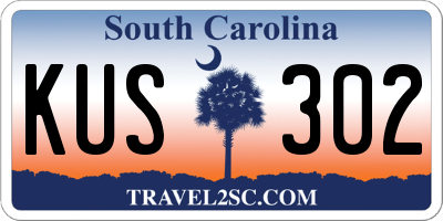 SC license plate KUS302